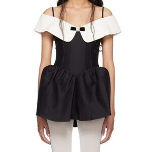 Shushu Tong Black off-the-shoulder mini dress